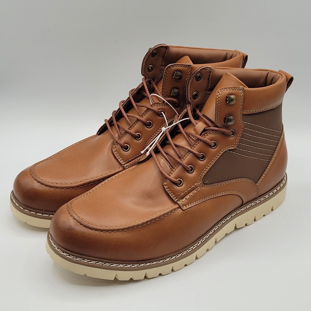 Steve Madden P-Bleekr Chukka Boot Mens Size 13 Cognac Brown Ortholite Comfort - Picture 2 of 8